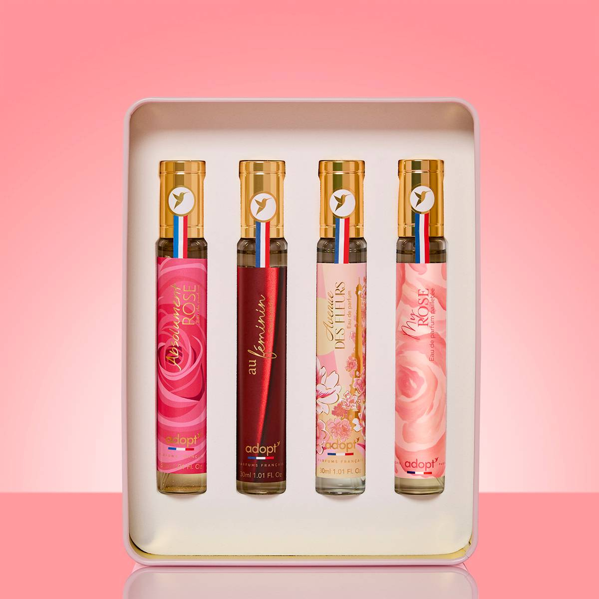 Coffret métal avec 4 Eaux de parfum