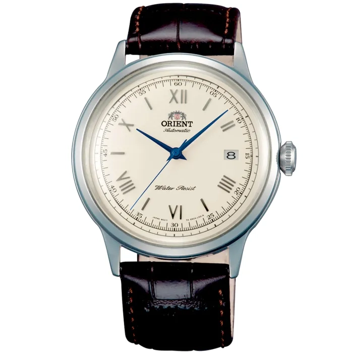 Montre automatique Orient Bambino AC00009N - Cadran crème, chiffres romains et aiguilles bleues