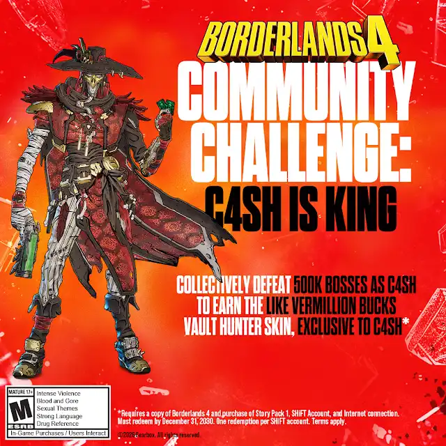 [MAJ 5/6/2026] Codes Shift pour Borderlands 4 - Ex : Skin de Chasseur de l’Arche « Like Vermillion Bucks » sur PC, PS5 & Xbox Series X