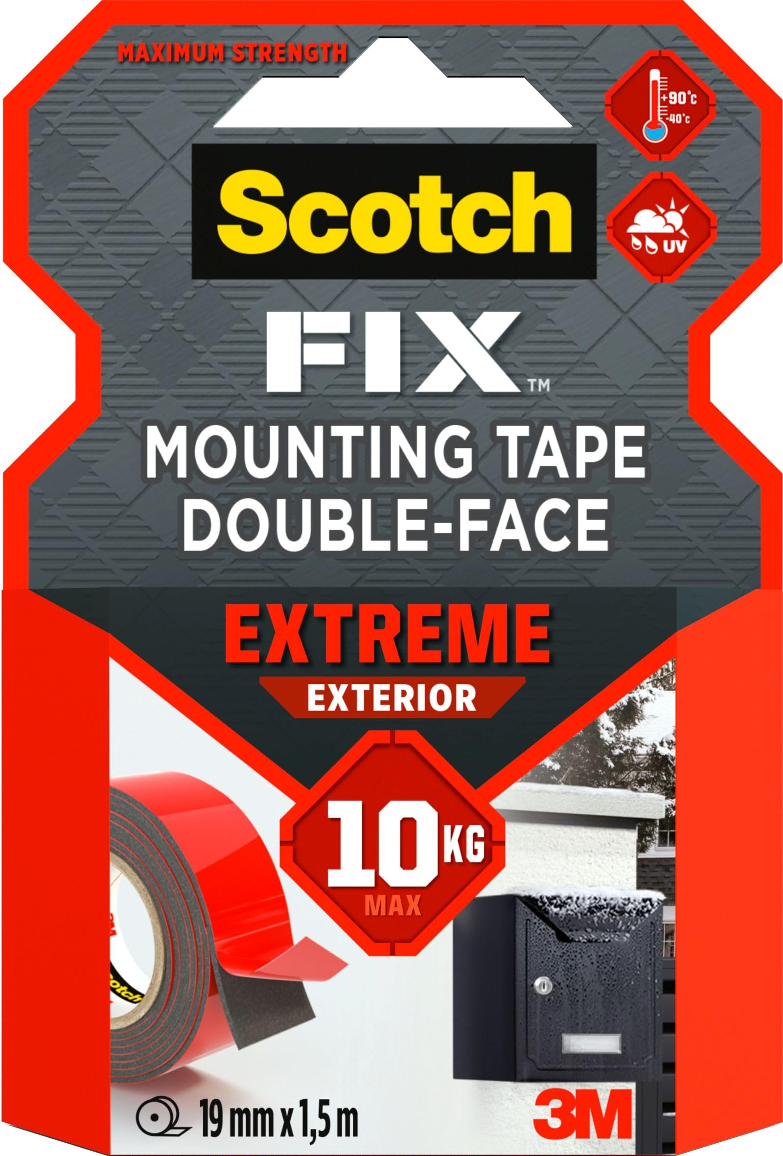 Double Face Scotch hyper puissant - 10kg 19 mm x 1.5 m