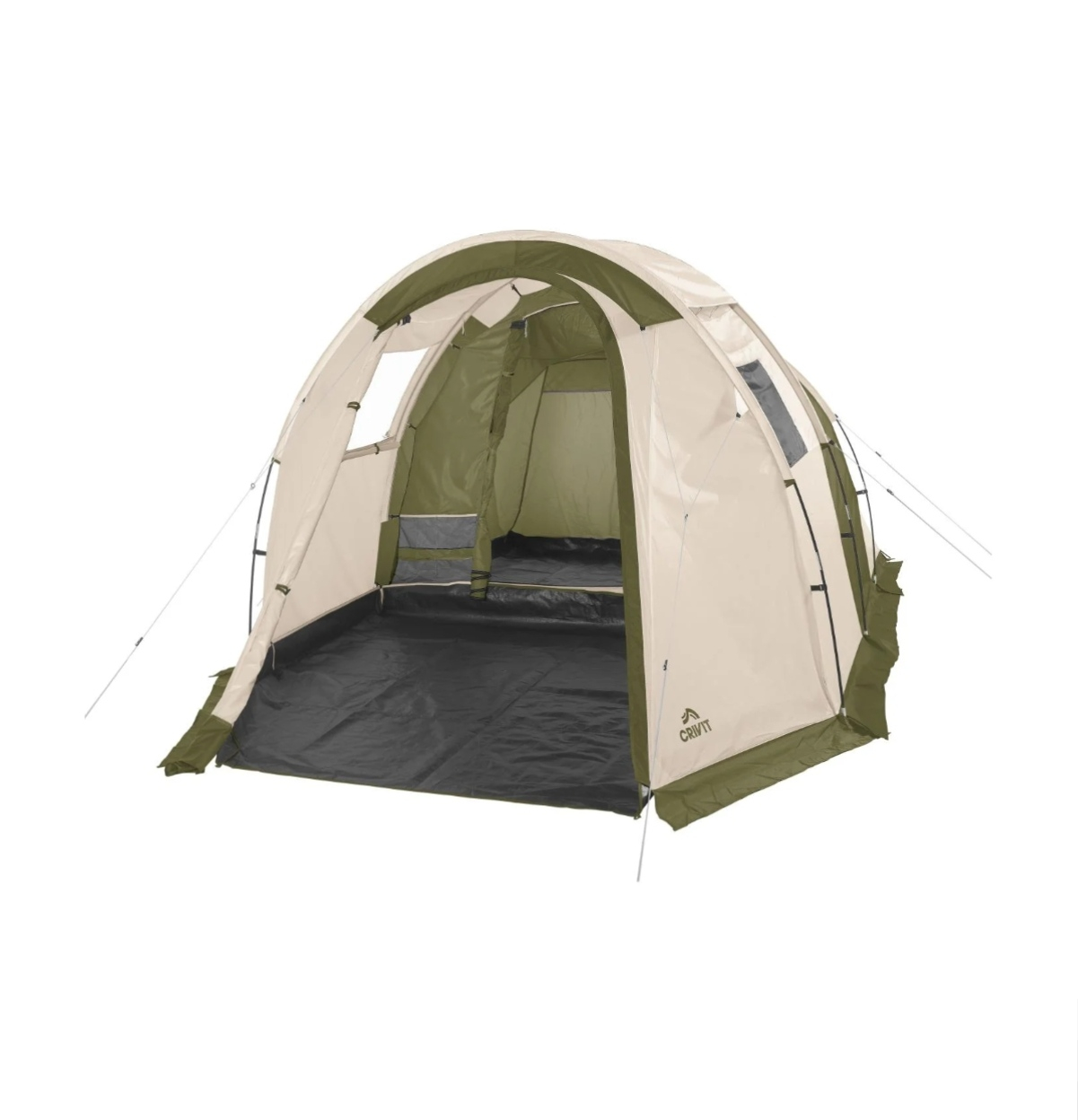 Tente familiale 4 personnes Crivit - 455x260x190, auvent, déperlant, UV 30, moustiquaire