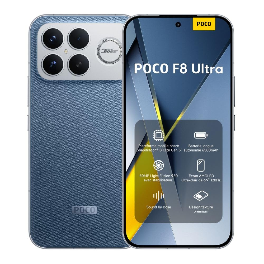 Smartphone 6,9" Xiaomi Poco F8 Ultra - 12+256 Go, écran AMOLED 120 Hz