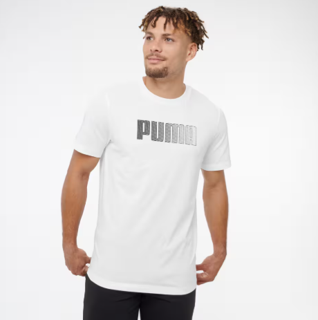 T-shirt homme Puma en coton à manches courtes, blanc - tailles S à 2XL