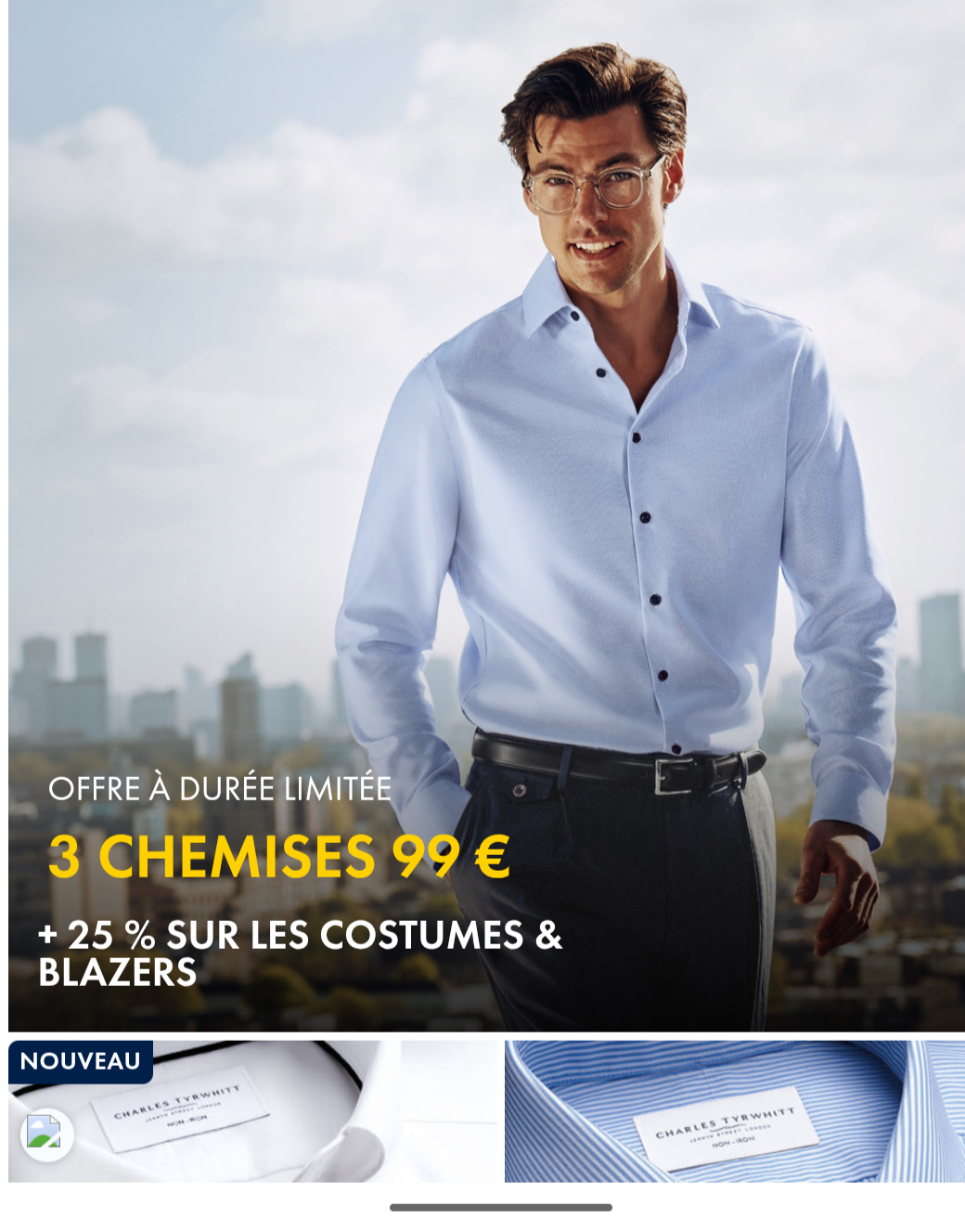 3 chemises Charles Tyrwhitt