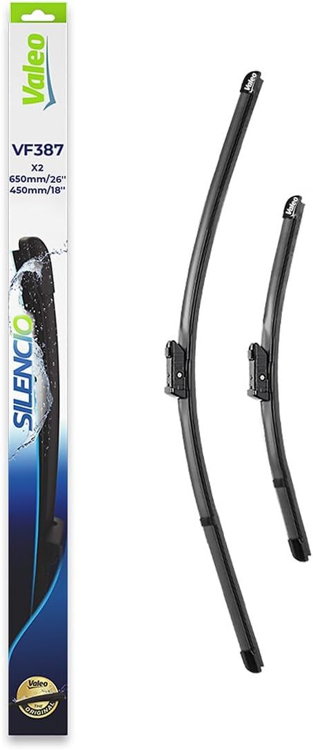 Lot de 2 Balais d'Essuie-Glace Plats Avant Valeo Silencio VF387 - 650mm & 450mm