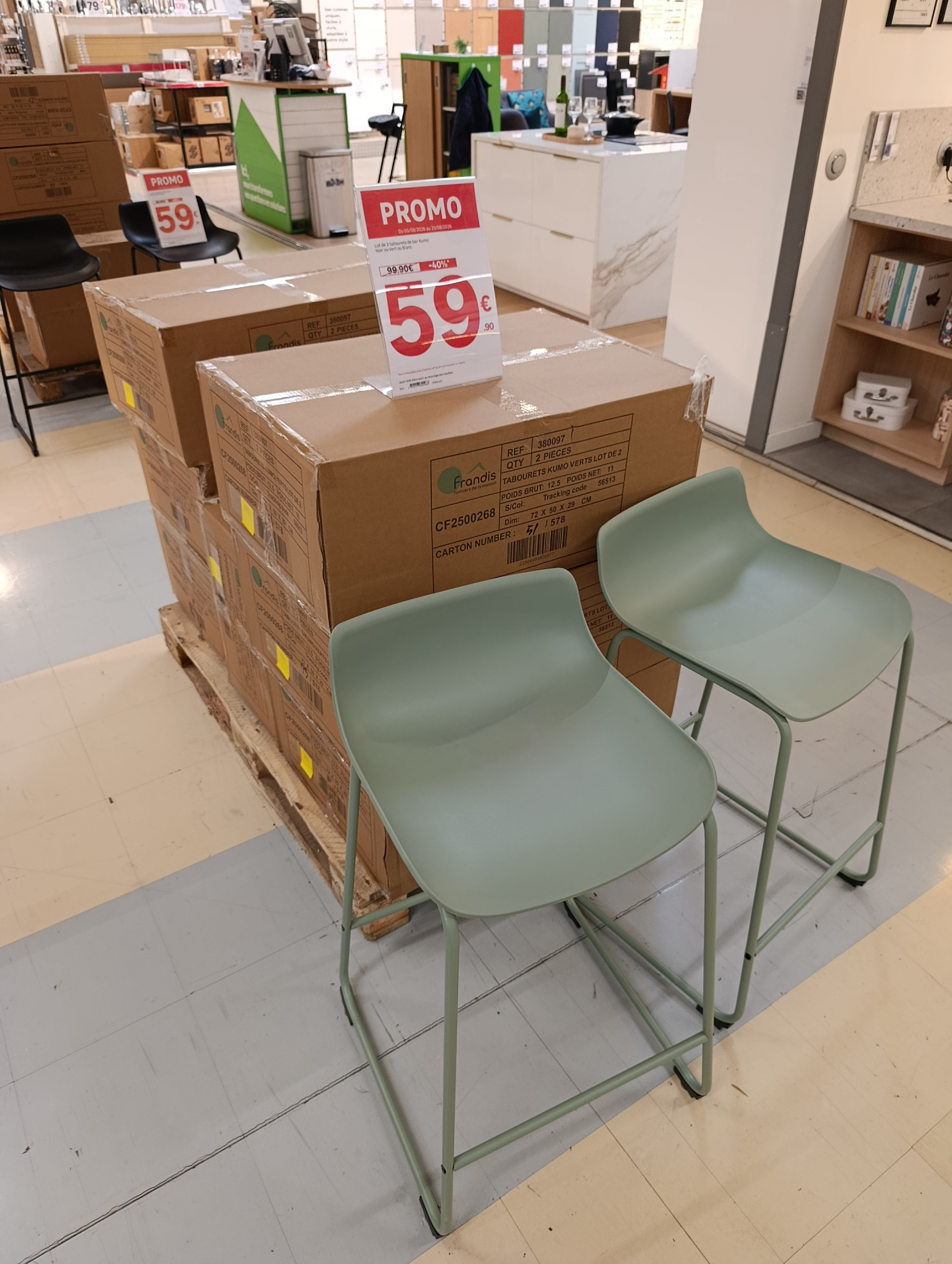 Lot de 2 Tabourets de Bar Kumo