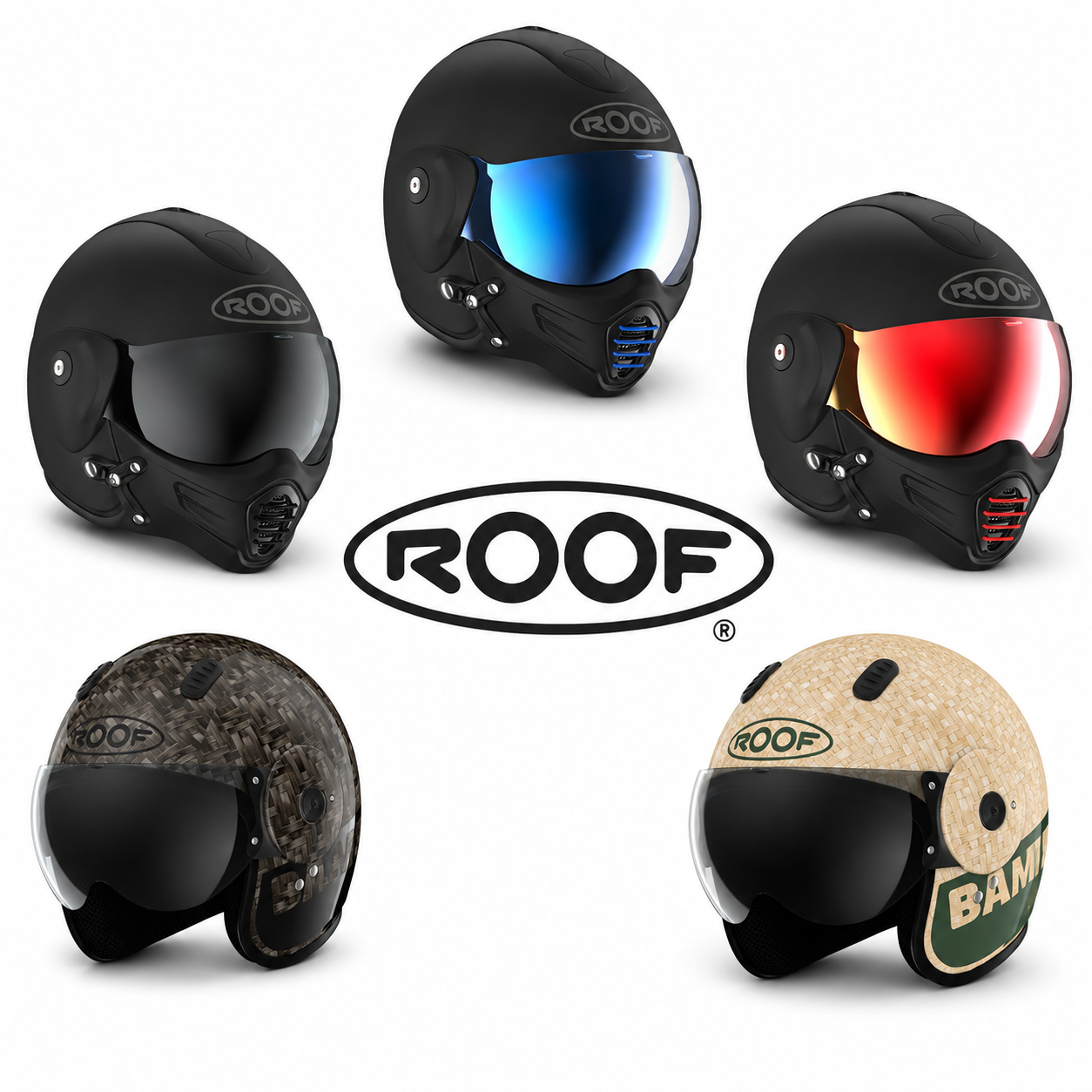 Casques jet Roof en promotion - Ex : Roadster Iron, RO15 Bamboo, Boxxer 2, plusieurs coloris