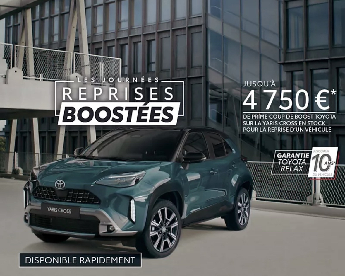 3000€ de remise sur la Toyota Yaris Cross Hybride pour la reprise d'un véhicule & 1750€ supplémentaire si le véhicule est âgé de + de 8 ans