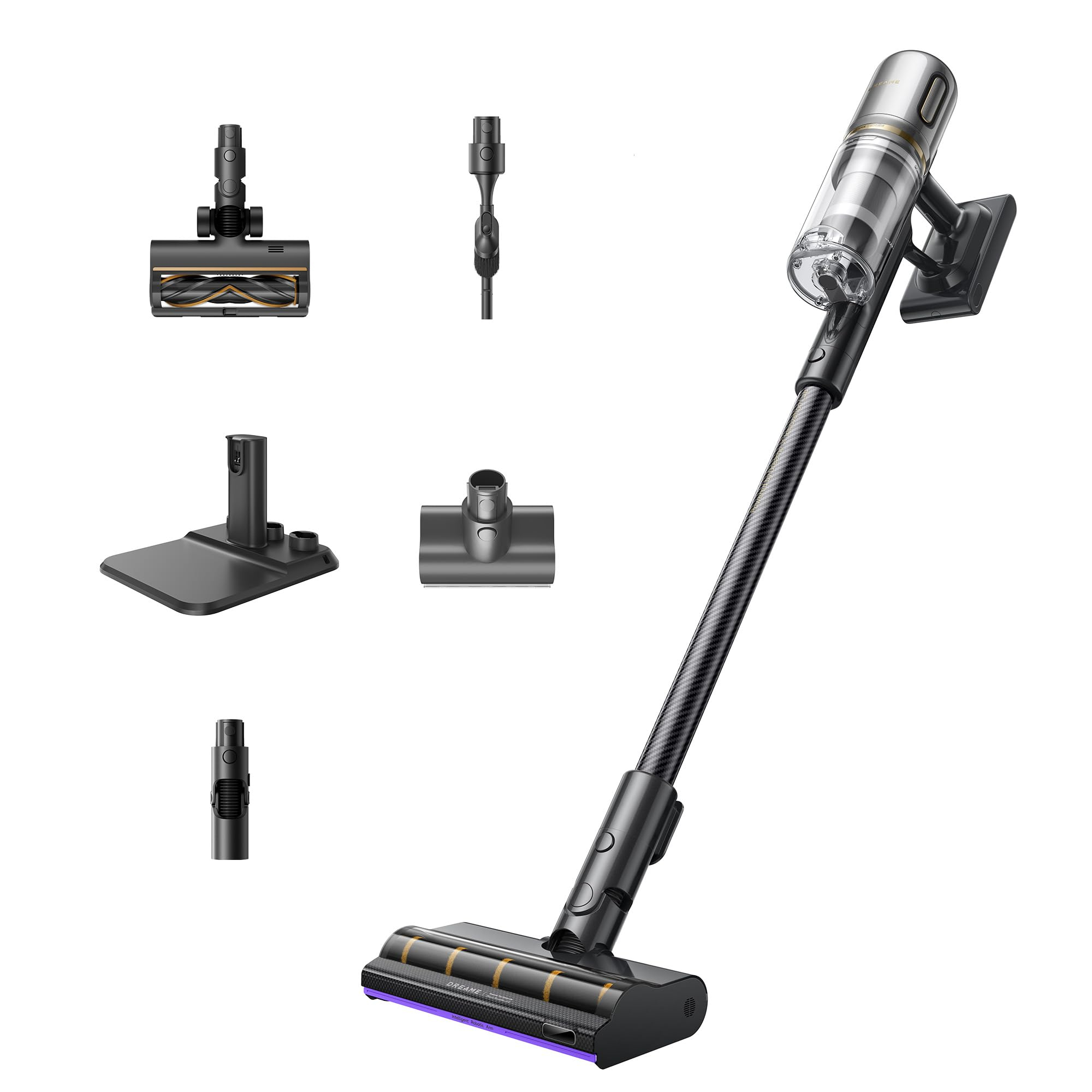 Aspirateur-balai sans fil Dreame V20 - Nettoyage des Bords 0 mm, Nettoyage Sols et Tapis, 25000 pa