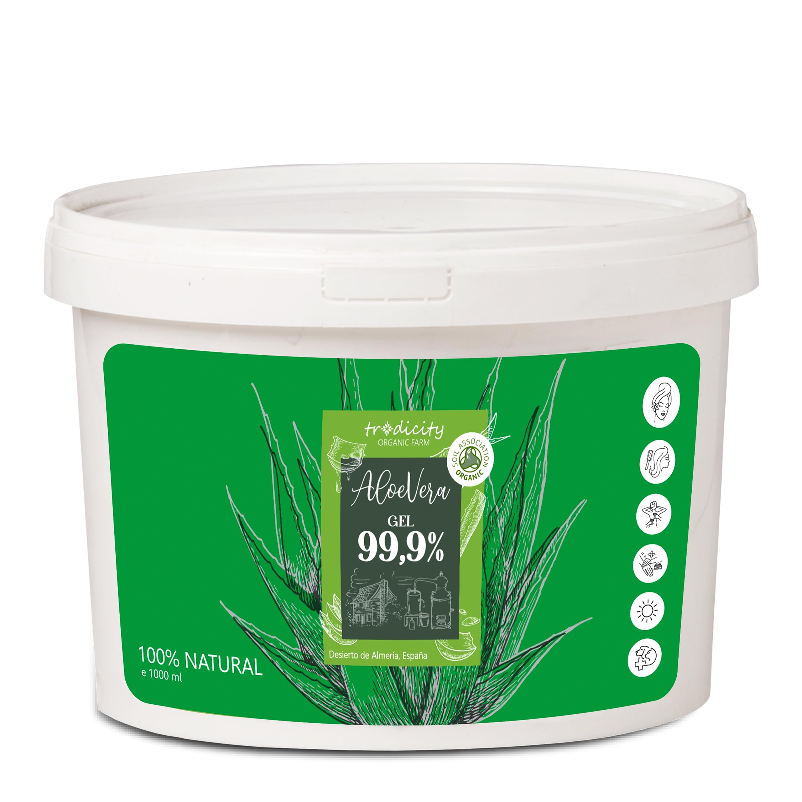 Gel d'Aloe Vera 100% Naturel - Soins de la Peau Visage et Corps Cheveux (1 kg)