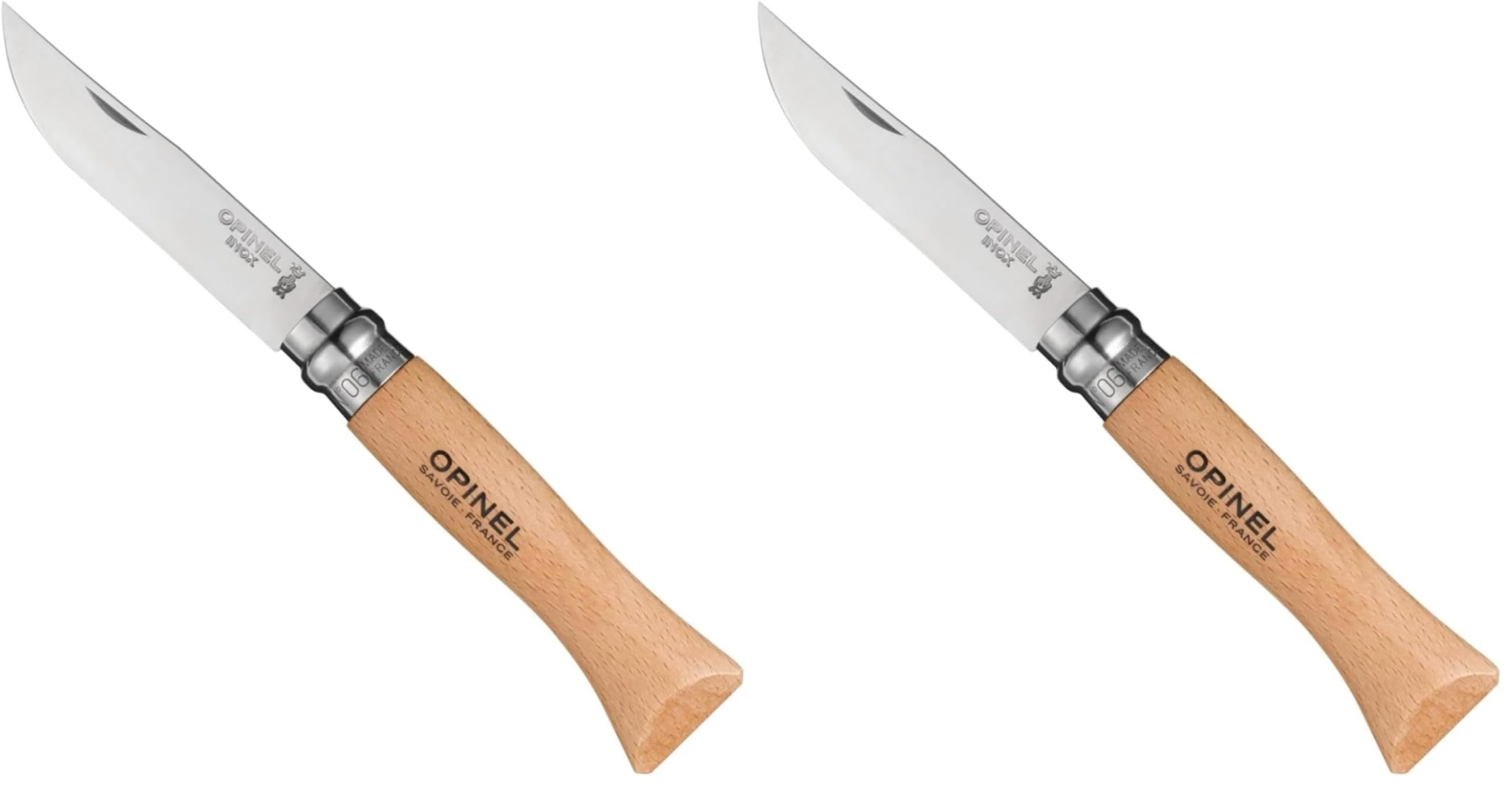 Lot de 2 Couteaux Opinel Tradition No. 6 - Acier Inoxydable