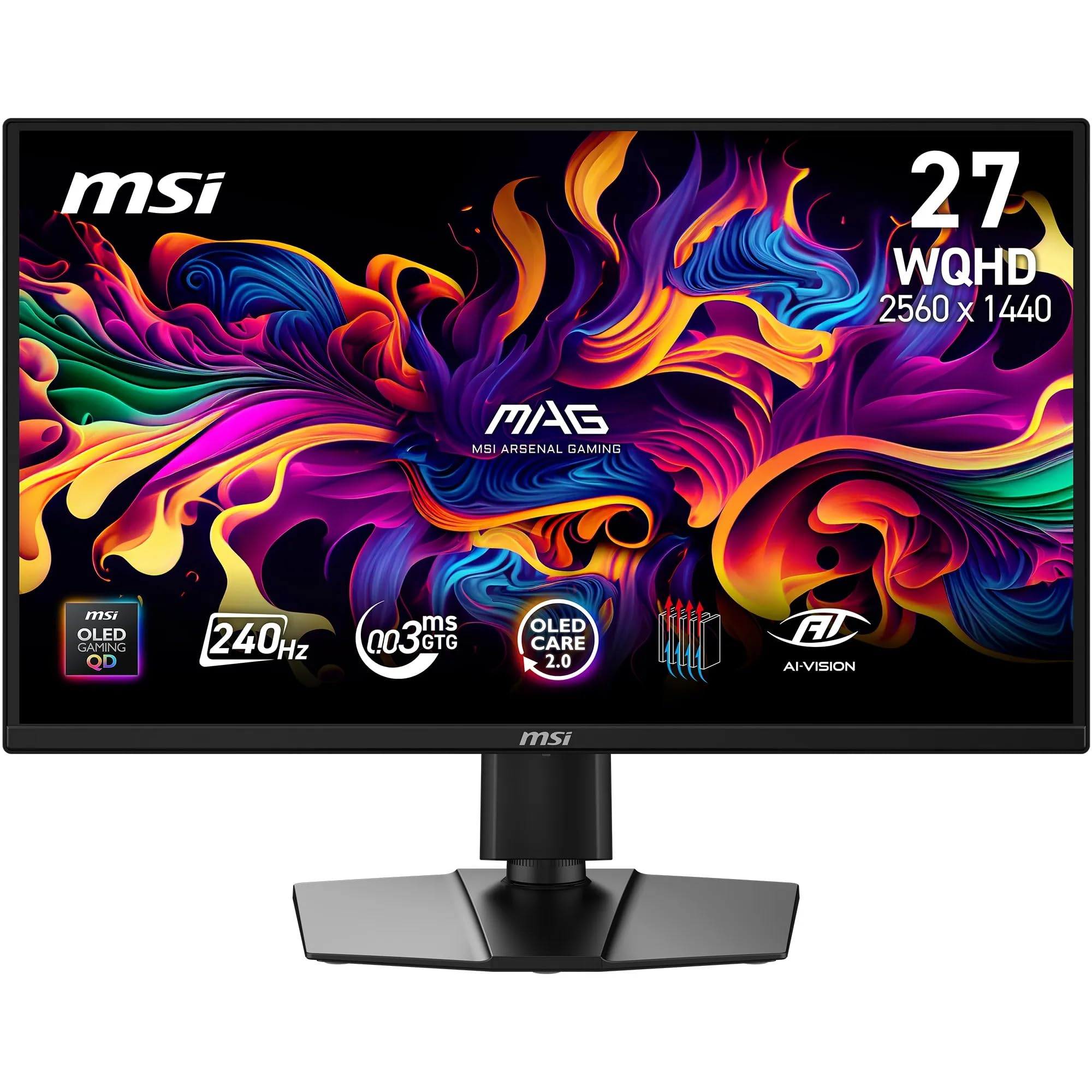 Ecran PC 27" MSI MAG 272QP QD-OLED X24 - QHD (2560 x 1440), 240 Hz, HDMI 2.1, DP 1.4, USB-C (15w)