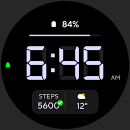 Digital 1 Watch face gratuit sur Android (Dématérialisé - Wear OS)