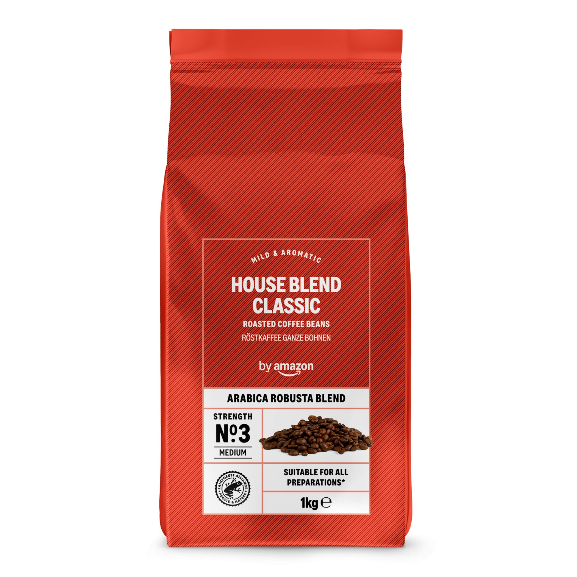 Café Torréfié En Grains Amazon Houseblend Mélange Arabica Robusta - 1 Kg