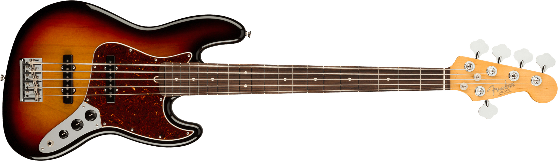 Guitare basse 5 cordes Fender American Professional II Jazz Bass V (en étui) - Rosewood, 3-color sunburst