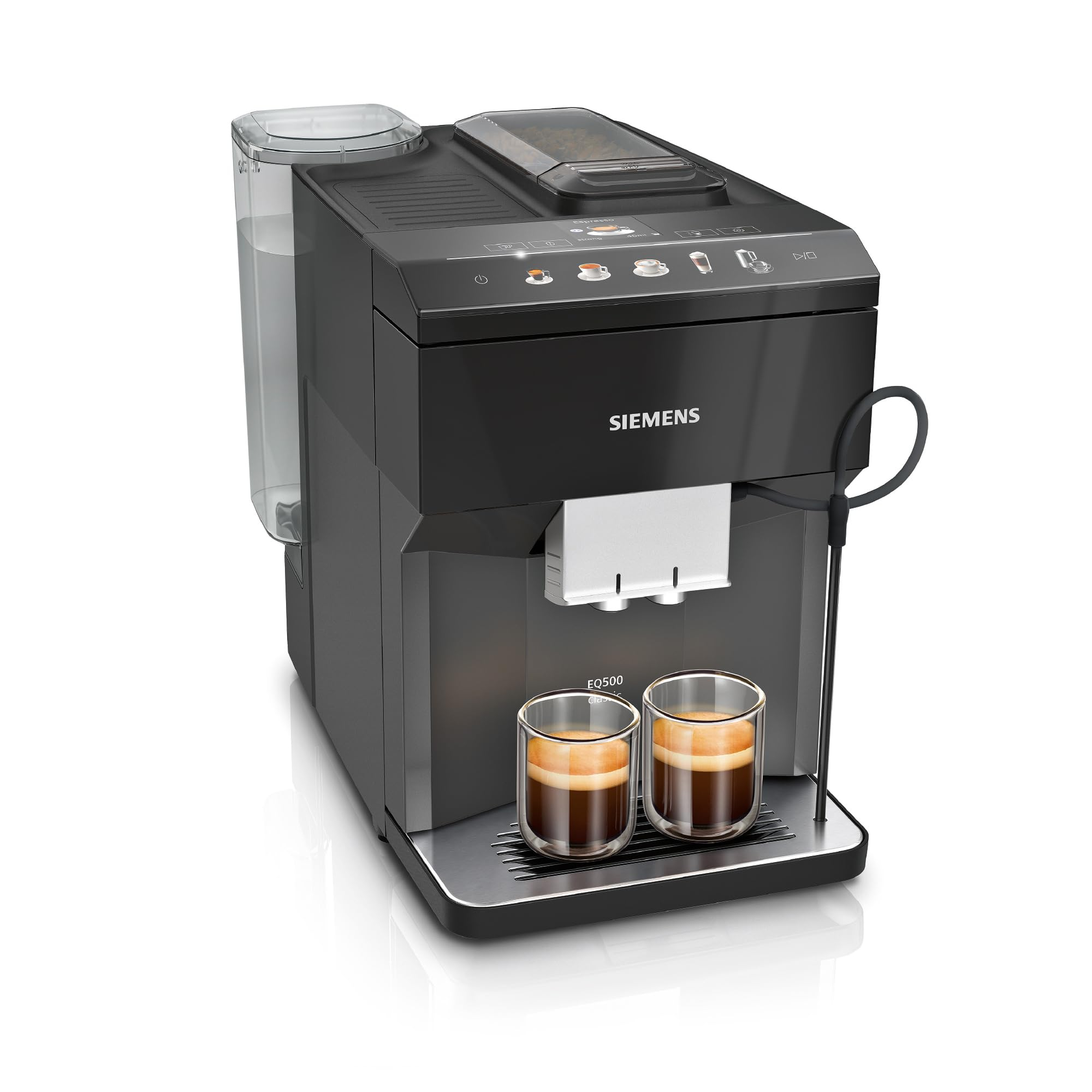 Machine à café automatique Siemens EQ500 classic - contrôle par application, réservoir à lait, nettoyage à la vapeur, 1500 W