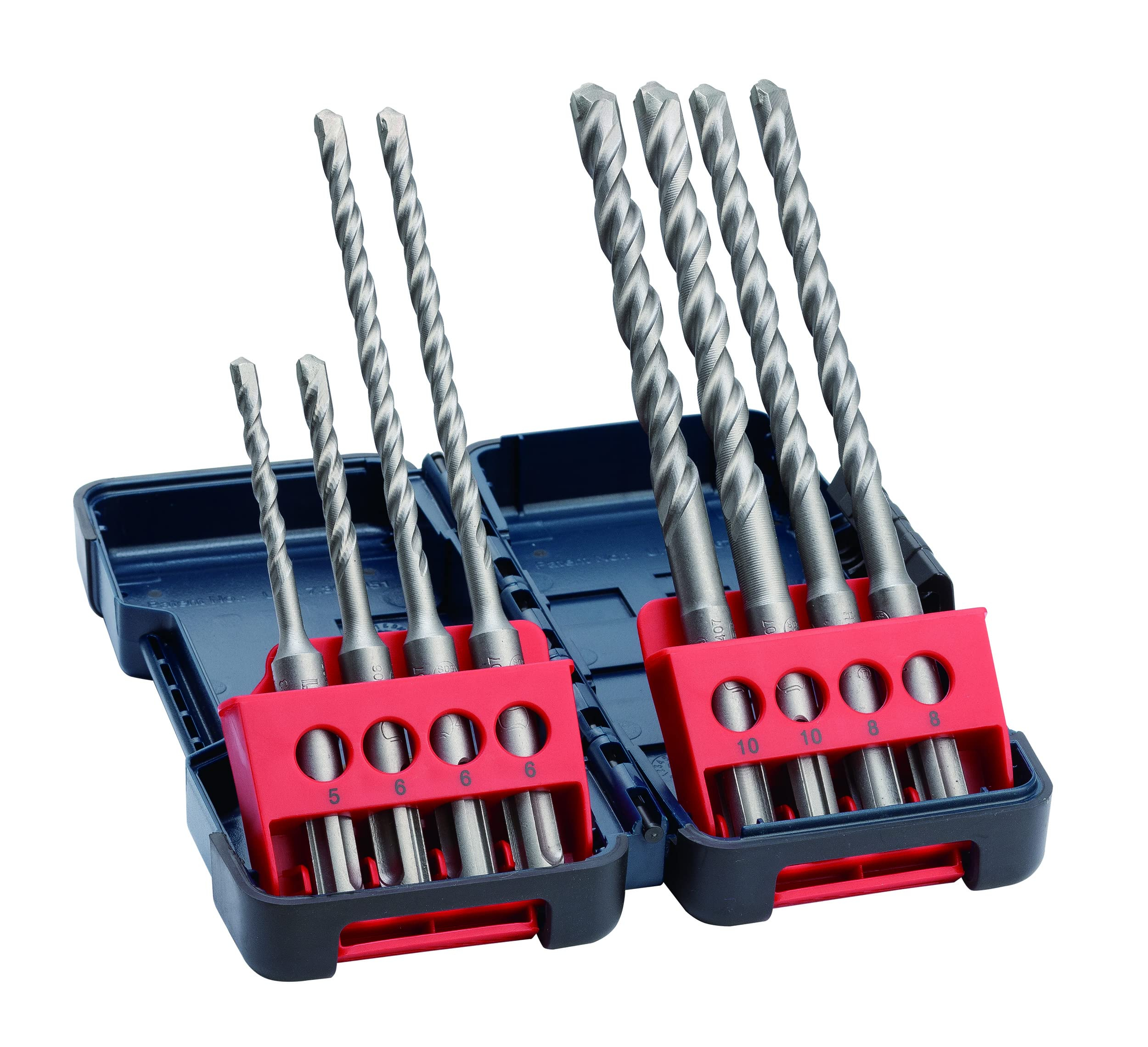 Coffret de 8 Forets Bosch SDS Plus pour Béton - 5 x 110 (1x); 6 x 110 (1x); 6 x 160 (2x) mm; 8 x 160 (2x); 10 x 160 (2x)