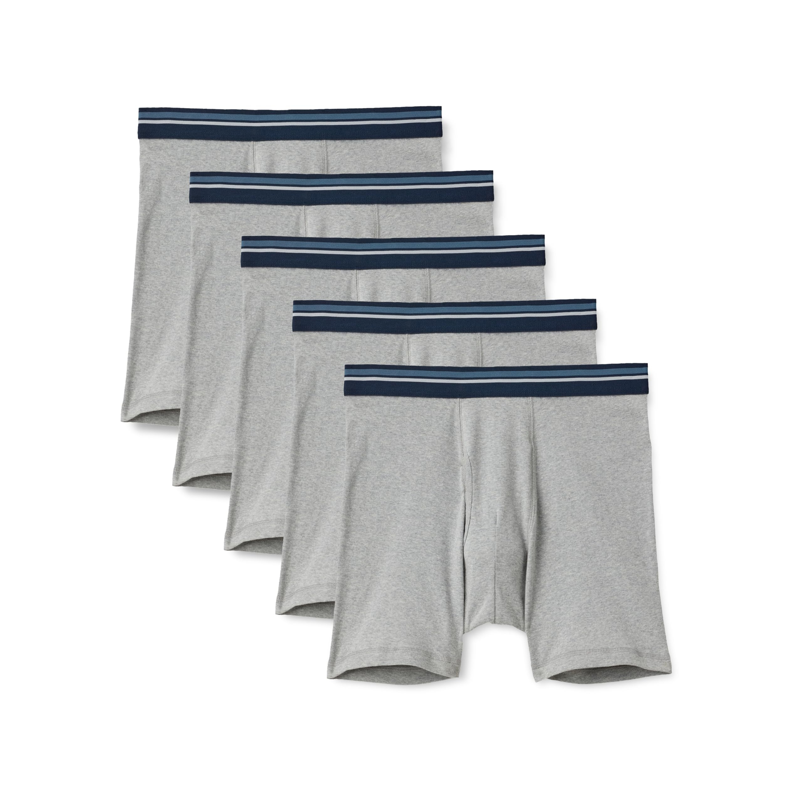 Lot de 5 Boxers Amazon Basics en Coton Respirant, sans Étiquette - taille M