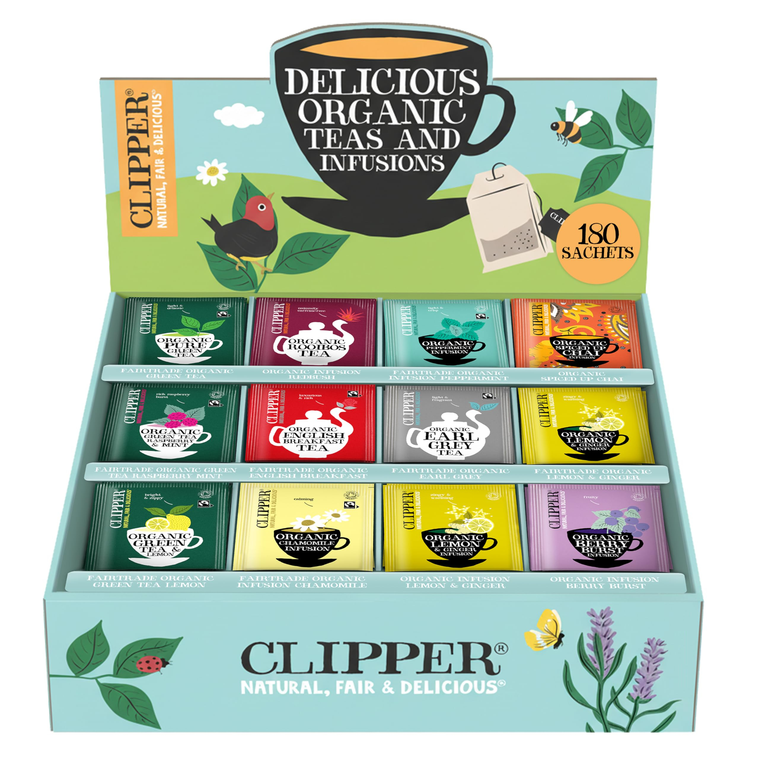 Coffret Thés & Infusions Clipper Bio - Maxi Format, 180 sachets