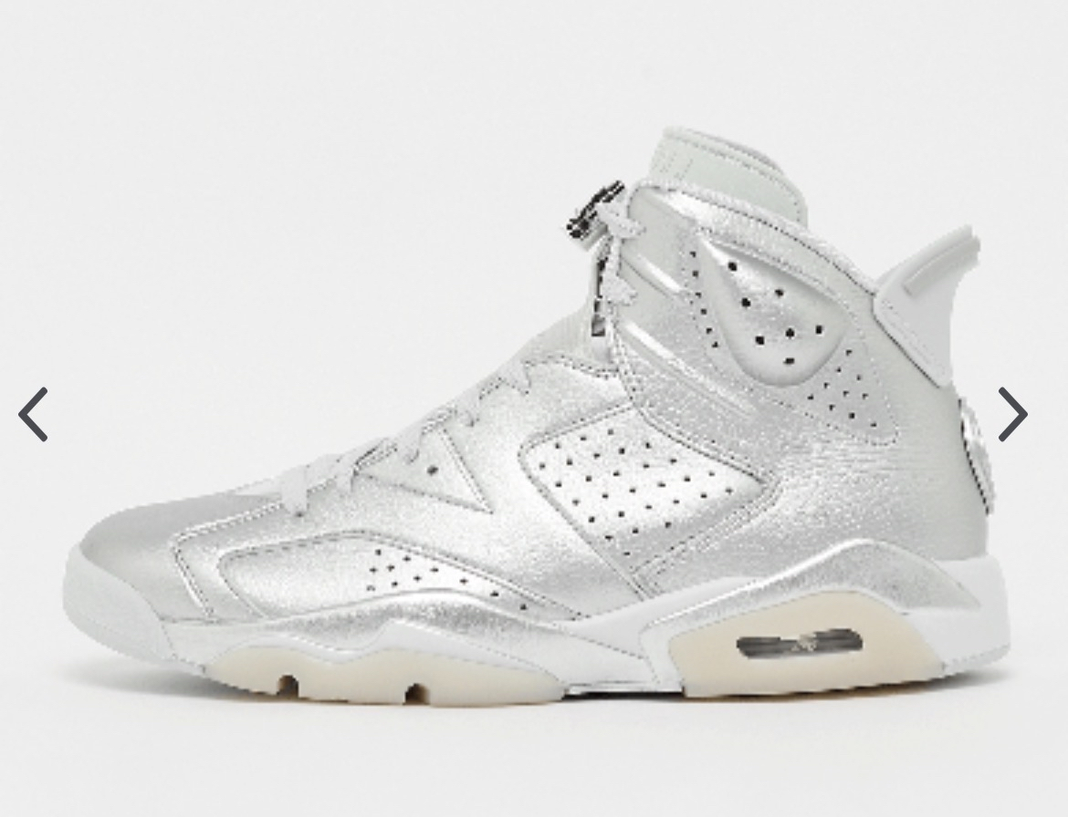 Baskets Nike air Jordan 6 Retro x Paris Saint-Germain "Metallic Silver" - Tailles du 41 au 45