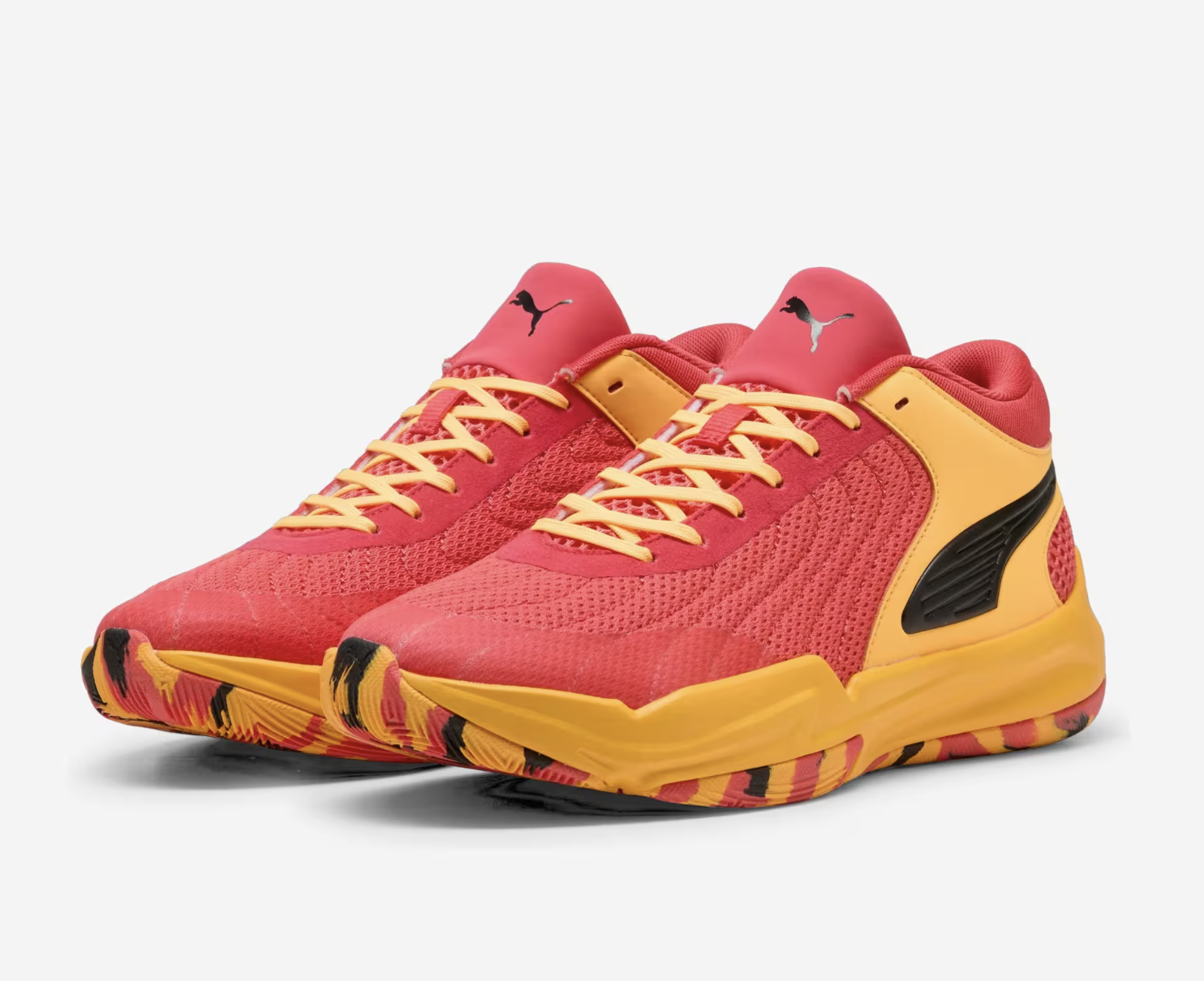 Chaussure de basketball Adulte Puma Court Pro rouge et jaune - Tailles du 40 au 46