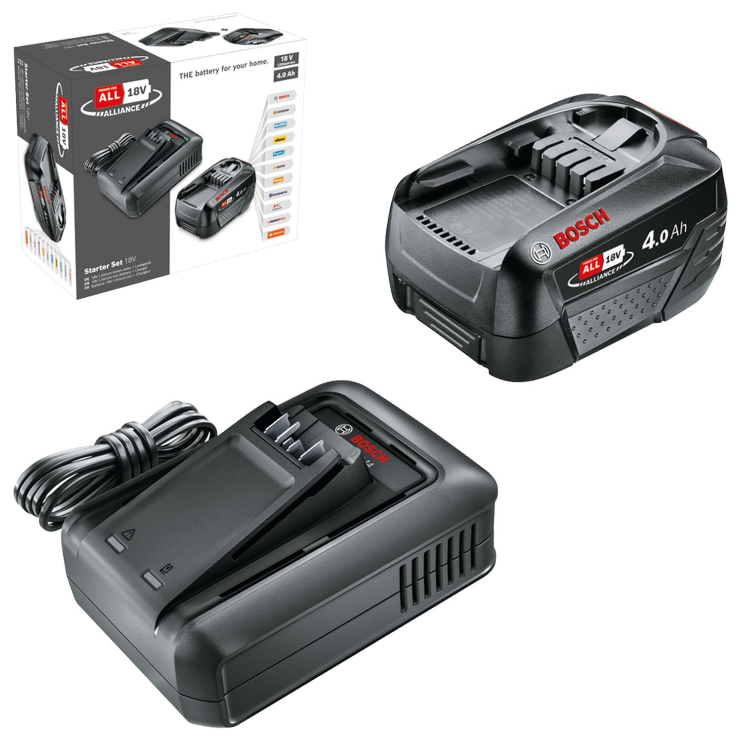 Set Bosch batterie 4Ah et chargeur rapide Power for All 18V