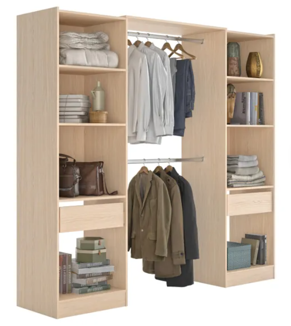 Kit Dressing Extensible Astra Effet Chêne H.205 x L.120/220 x P.50 cm