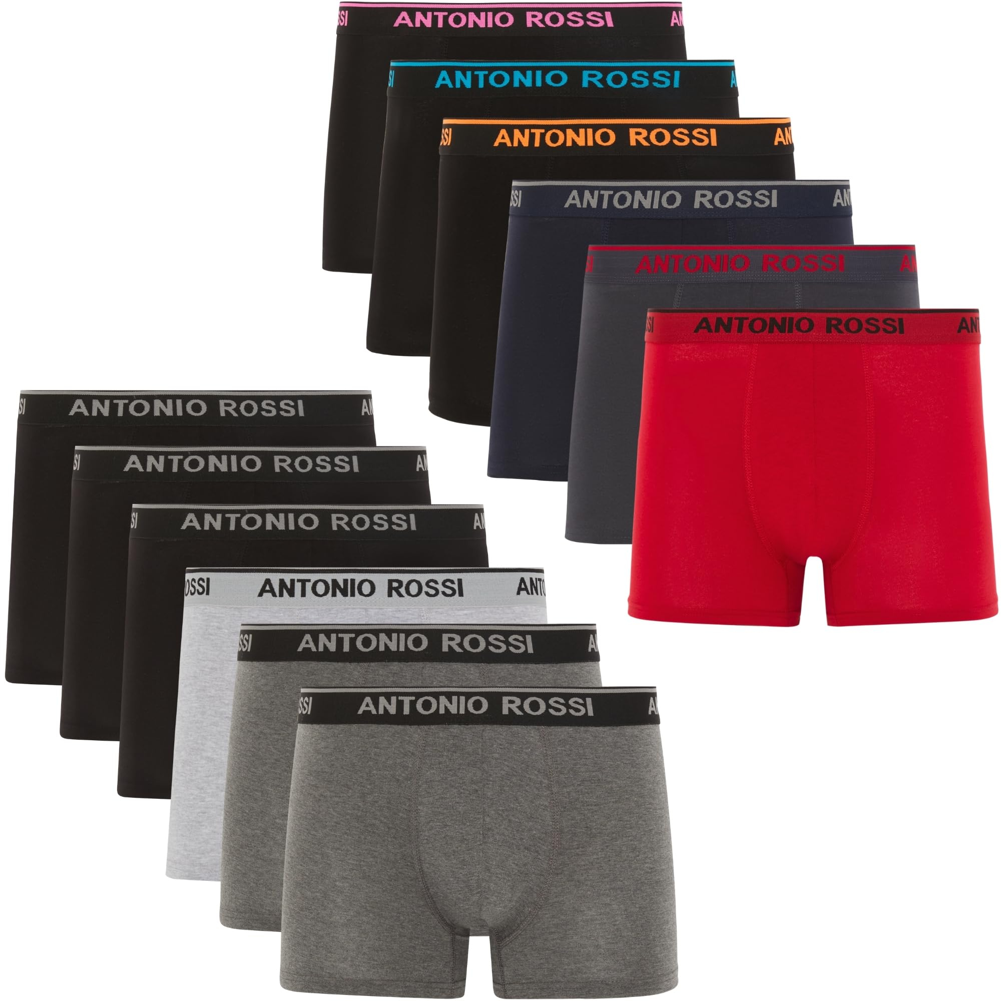 Lot de 12 Boxers en coton Antonio Rossi - coupe ajustée, taille S à XXL