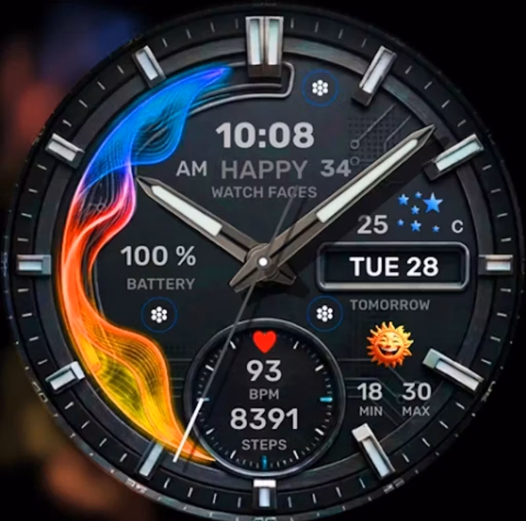 Cadran montre connectée Digital h1402 Forecast Modern Space (Dématérialisé - Wear OS)