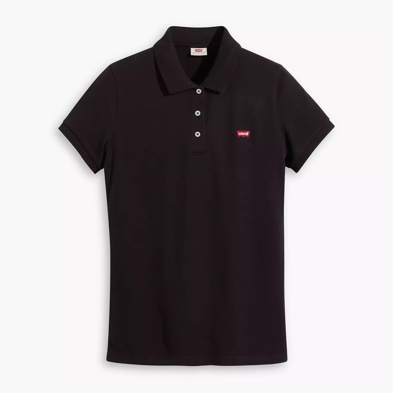 [Membres] Polo manches courtes slim Levi’s Femme - Piqué stretch, 95% coton, coloris noir, tailles XS à L