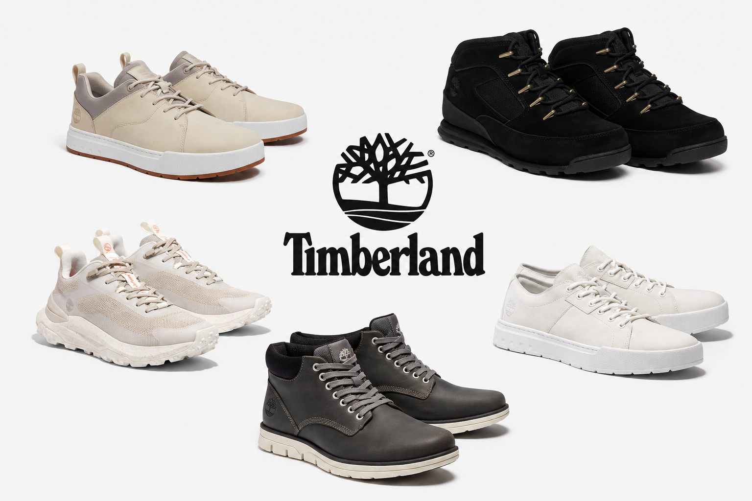 Sélection de chaussures Timberland Homme en promotion - Ex : Baskets - cuir beige, Tailles du 40 au 46