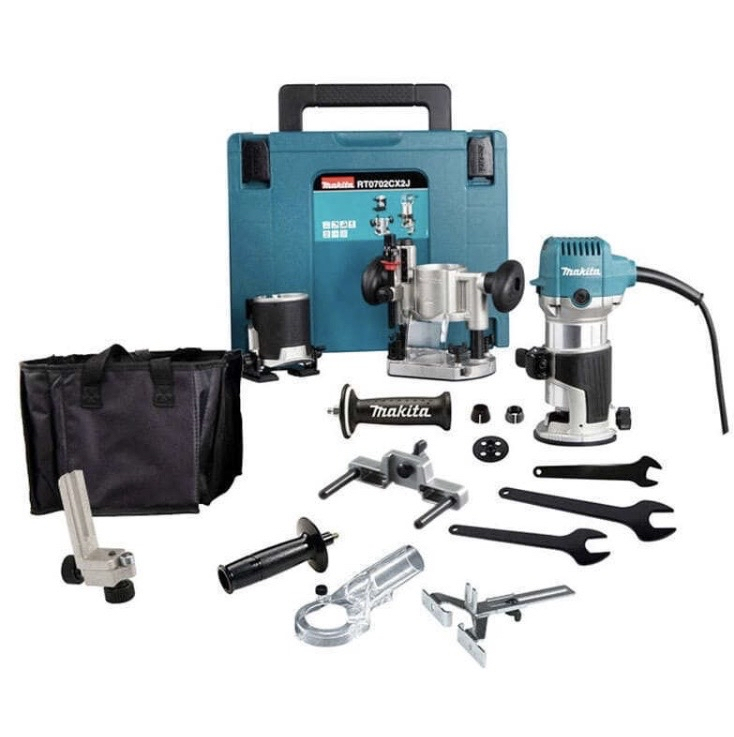 Affleureuse Défonceuse filaire Makita RT0702CX2J - 710W, en Coffret MakPac
