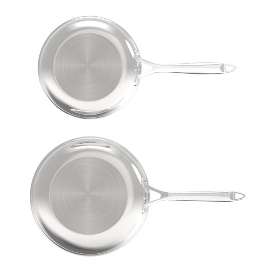 Lot de 2 poêles Valberg inox 18/10 triply - 24 et 28cm