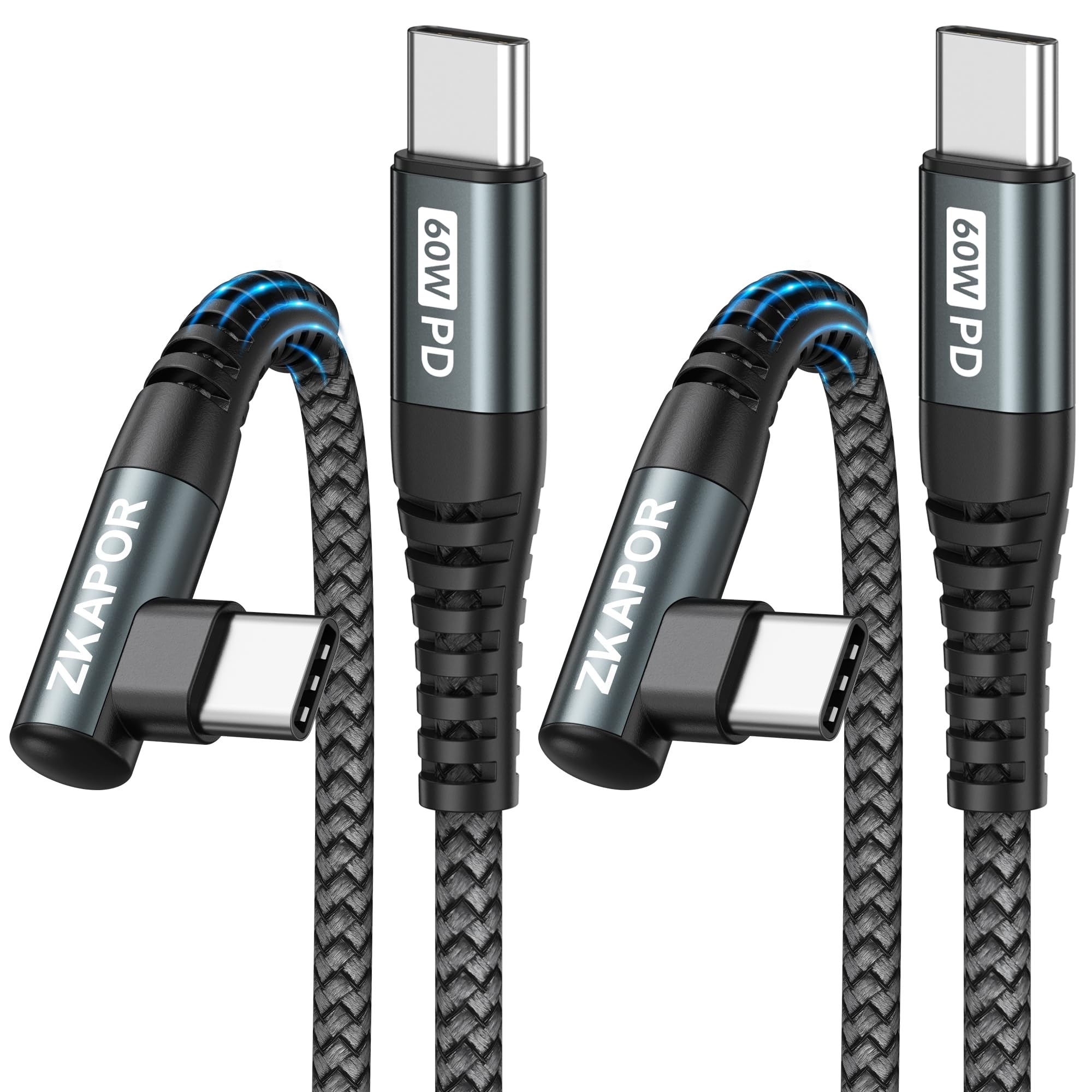 2 Câbles USB C vers USB C Zkapor - 60W (Vendeur Tiers)