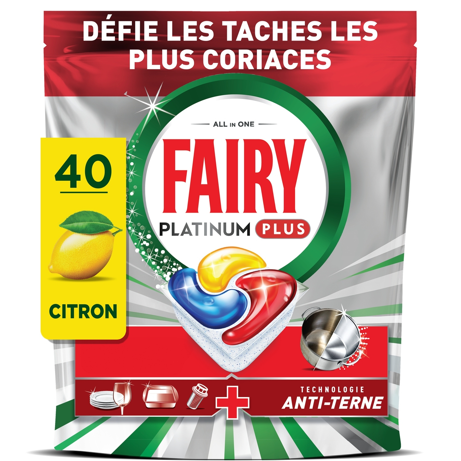[Dès 20€ d’achats] Lot de 40 Capsules Lave-Vaisselle Platinum Plus
