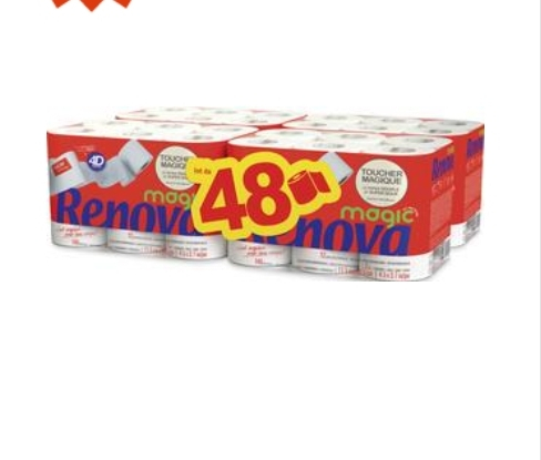 Lot de 48 rouleaux de papier toilette Renova Ultra soin (Sélection de magasins)