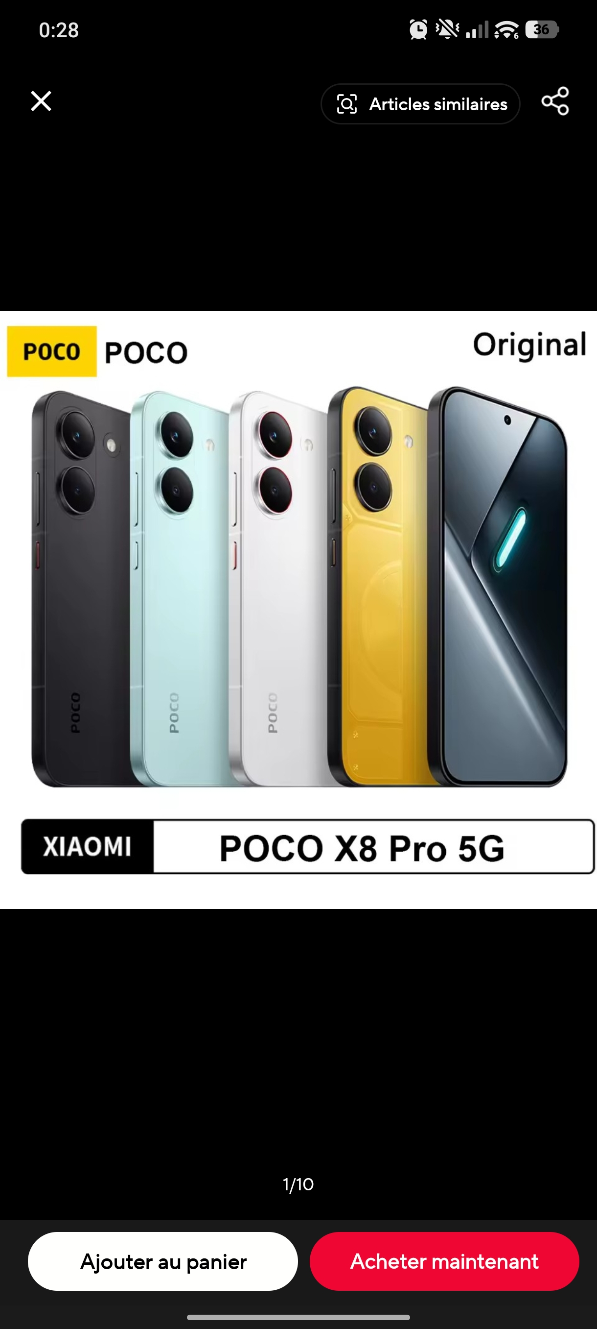 Smartphone 6.59" Poco X8 Pro 120Hz 8Go mémoire + 256 Go (200,05€ via Paypal)