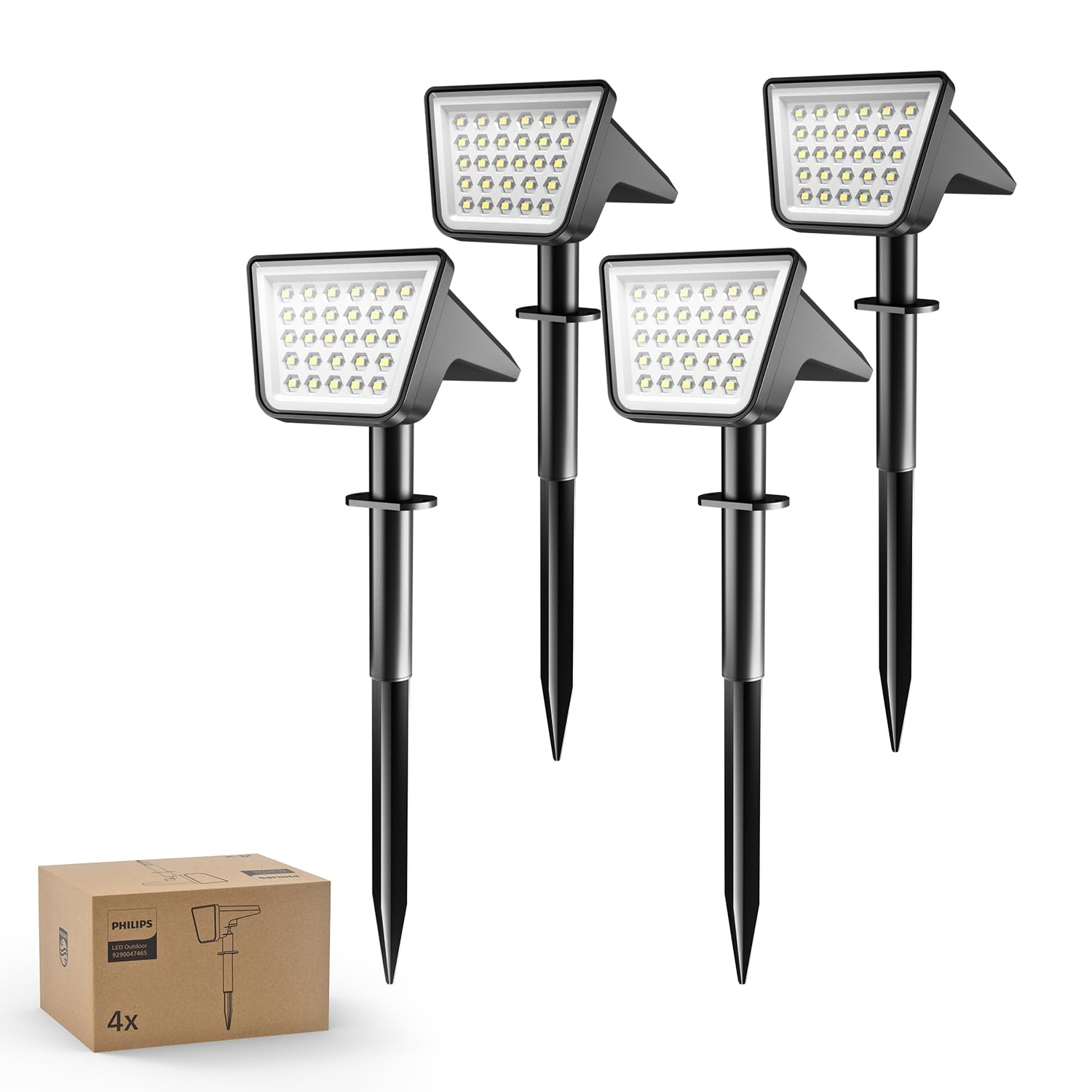 Lot de 4 Projecteurs Spots Philips - Étanches, 28 LED 7500K (Vendeur Tiers)