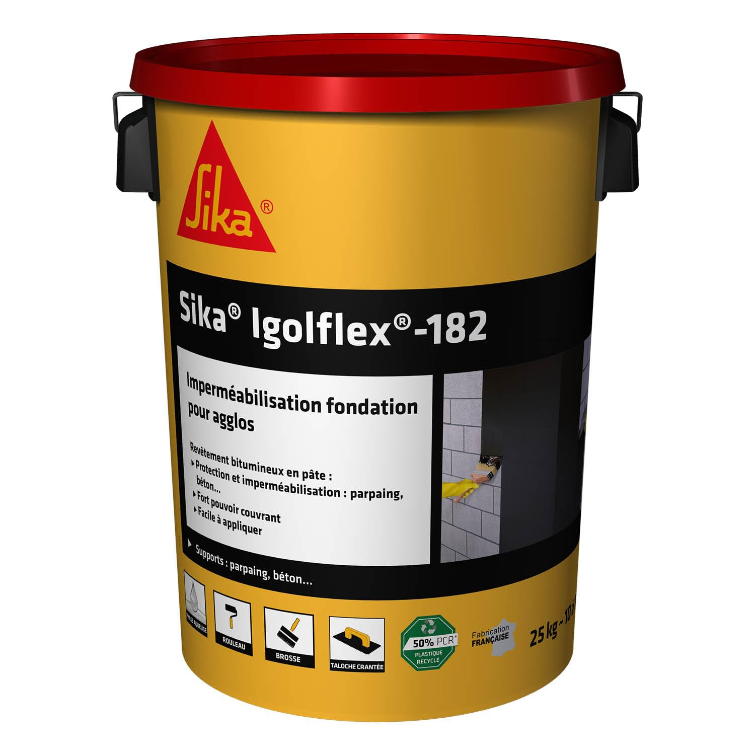 Revêtement bitumineux en pâte Sika Igolflex-182 - Noir, 25kg
