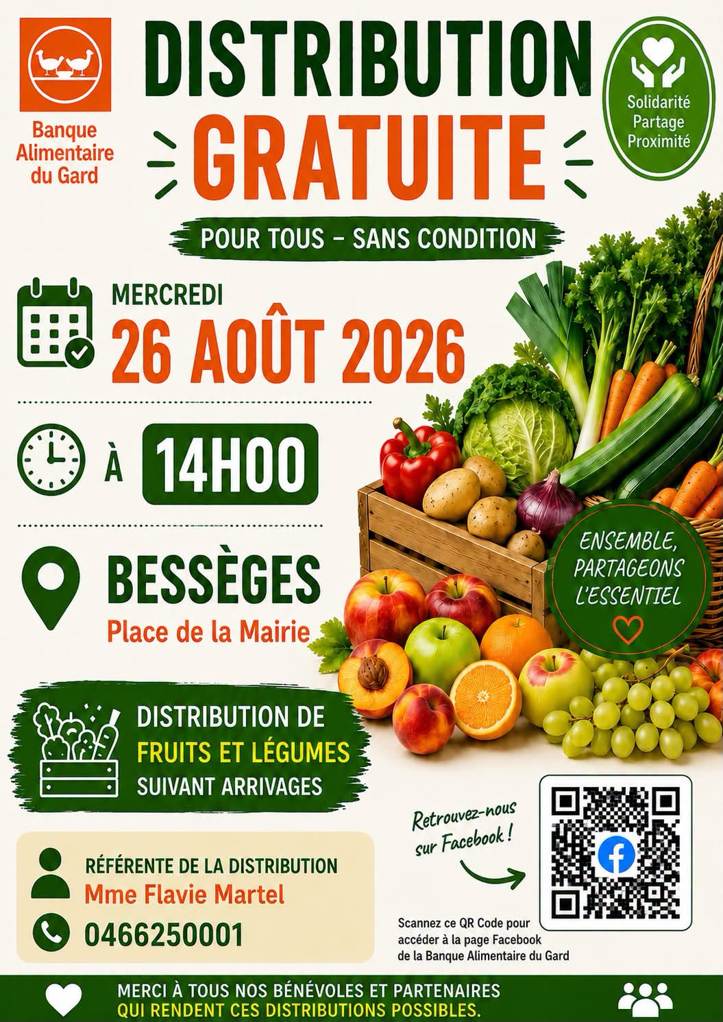 Distribution gratuite de fruits et légumes - Bessèges (30)