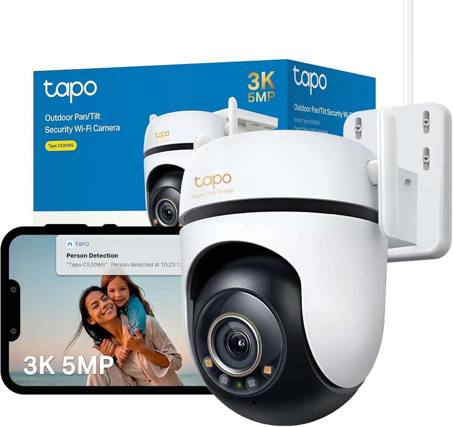 Caméra Extérieur Tapo C530WS 3K - WiFi, 360°, Vision Nocturne, Couleur Avancée