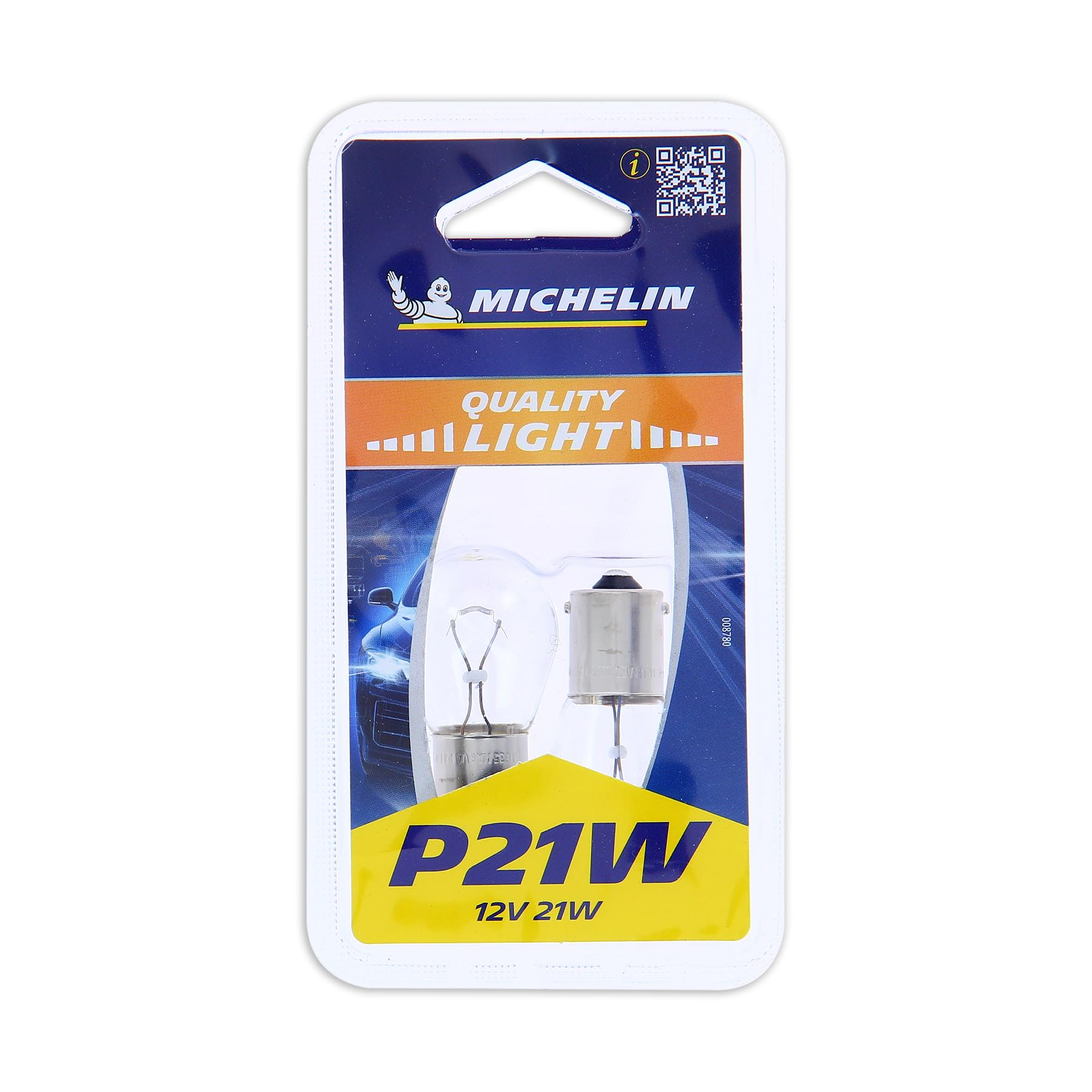 Lot de 2 ampoules Michelin pour veilleuse et feu stop Poirettes - P21W