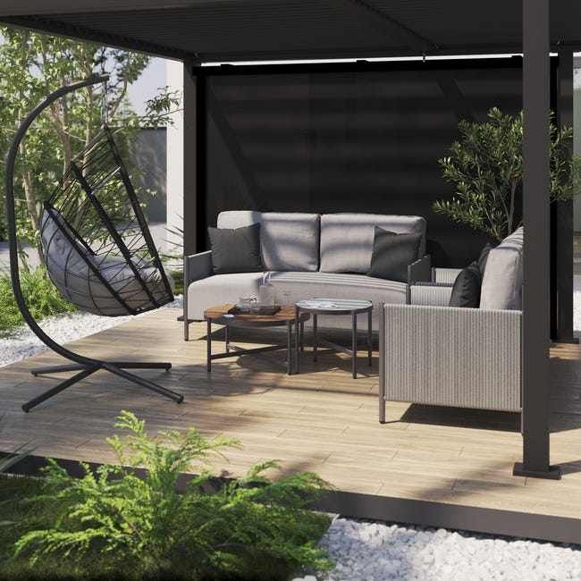 Store latéral pour pergola Naterial Clima - 290 x 210 cm, aluminium, gris anthracite ou blanc