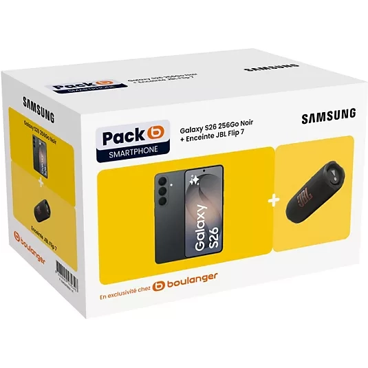 Pack Smartphone 6.3" Samsung S26 5G 256 Go + Enceinte Portable JBL Flip7