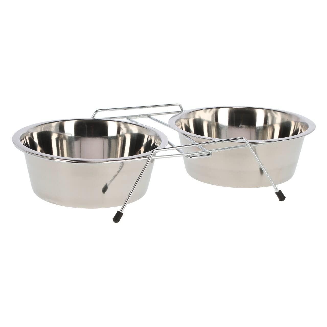Gamelle pour chien kerbl Pet Inox et Support - 2x1800 ml, Argent