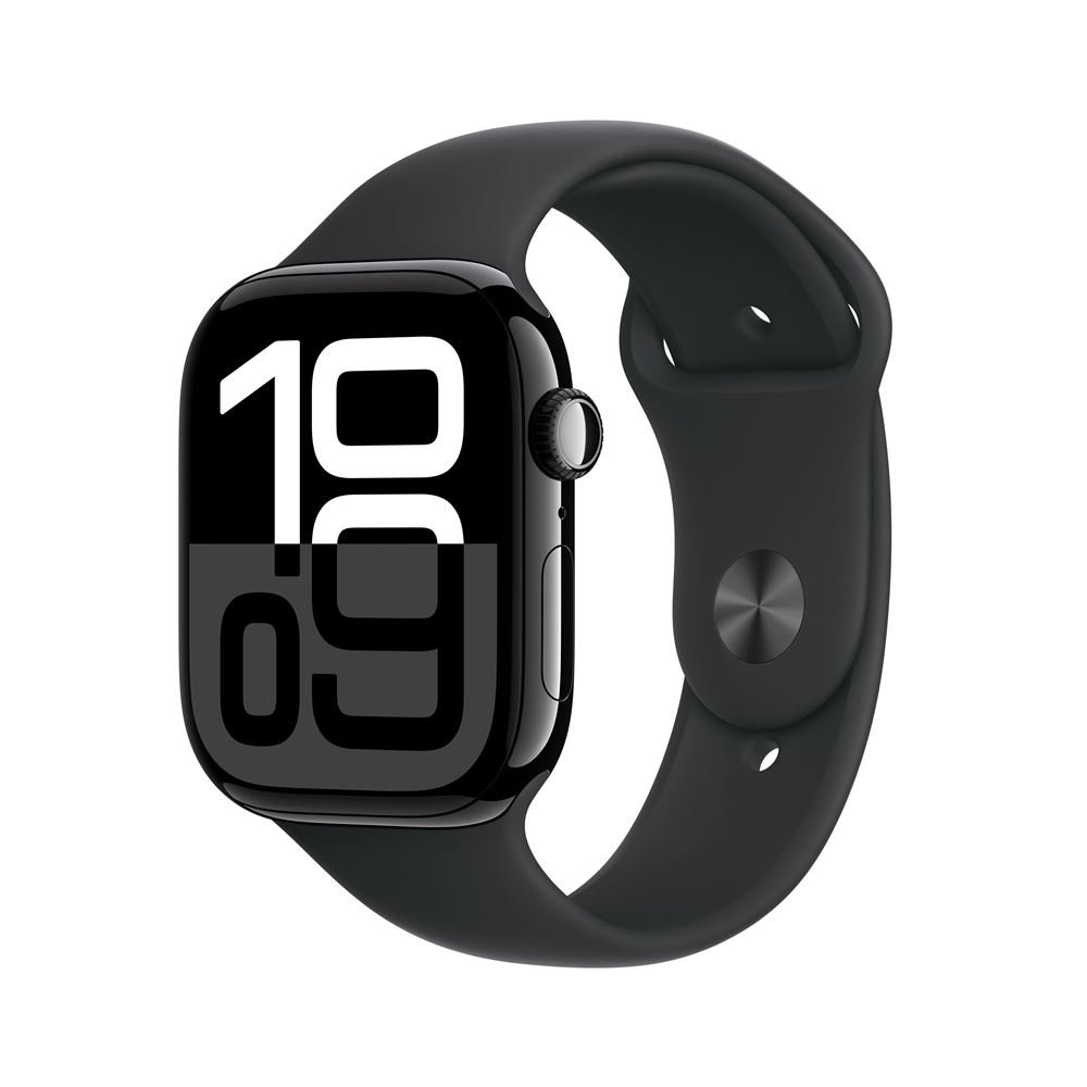 Montre connectée Apple Watch Series 10 - GPS, 46mm, Boîtier en Aluminium, Noir de Jais (Sélection de magasins)