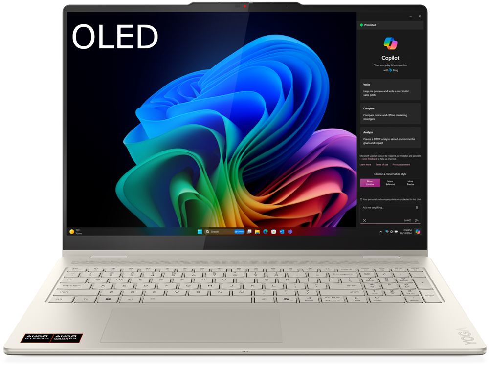 PC Portable 16" Lenovo Yoga 7 16AKP10 - OLED 2.8K 120Hz Tactile, Ryzen AI 7 350, RAM 16 Go, SSD 512 Go, Radeon 860M, WiFi 7, 70Wh
