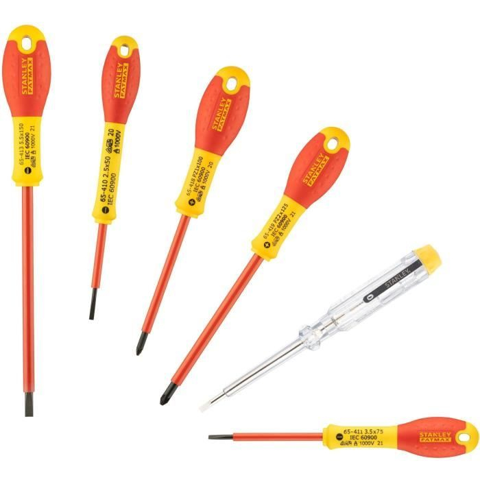 Jeu de 6 Tournevis Stanley Fatmax - Isolés 1000V