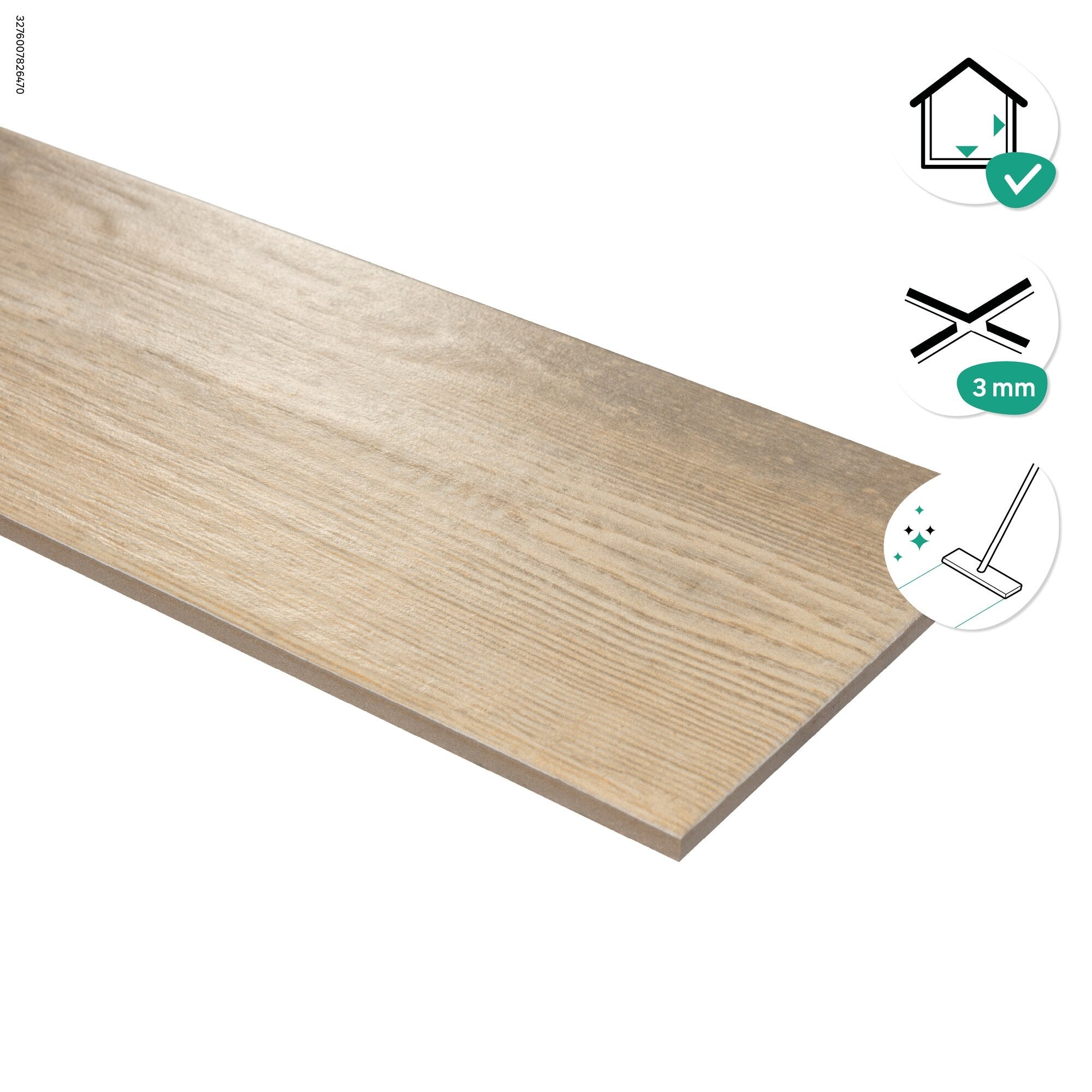 Carrelage sol/mur intérieur effet bois marron naturel Imara Artens - l.15 x L.90cm