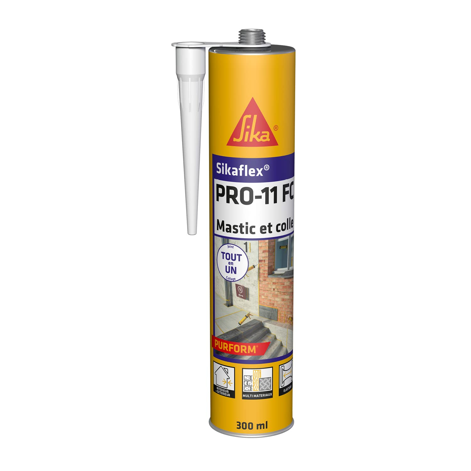 Mastic colle Sika Mastic PU tout en 1 - Sikaflex PRO 11 FC, 300ml, Blanc